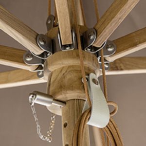 Teakwood Træparasol Ø300cm uden frisekant