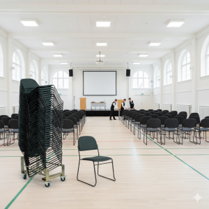 30 Trend Økonomi stabelstole i sort/sort inkl. stolevogn