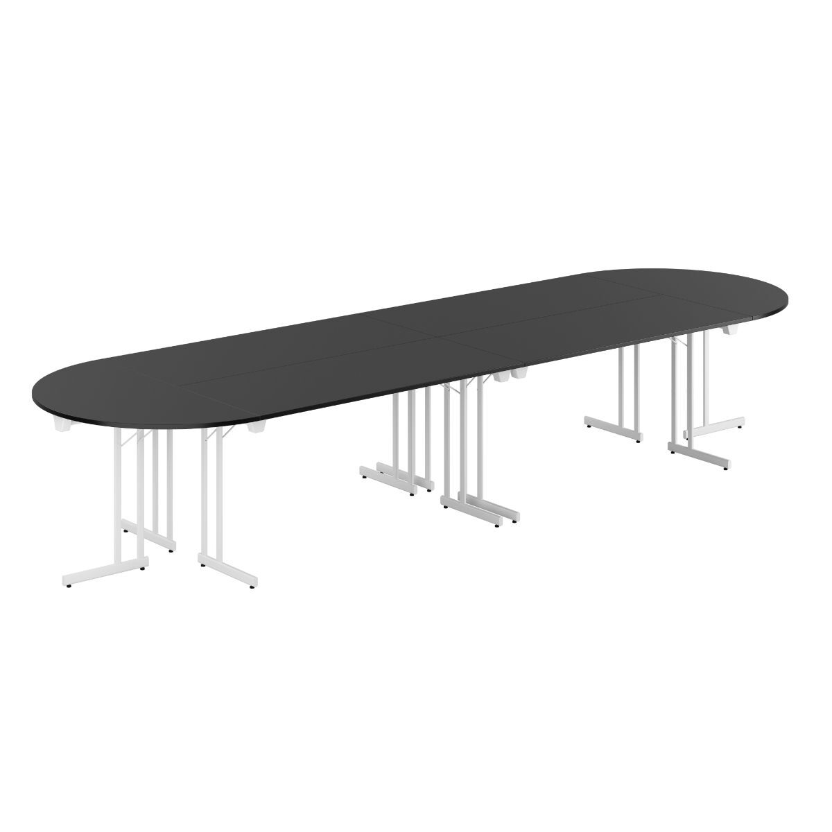 Billede af Konferencebord - 400x120cm - Sammenklappeligt bord - Sort-hvid