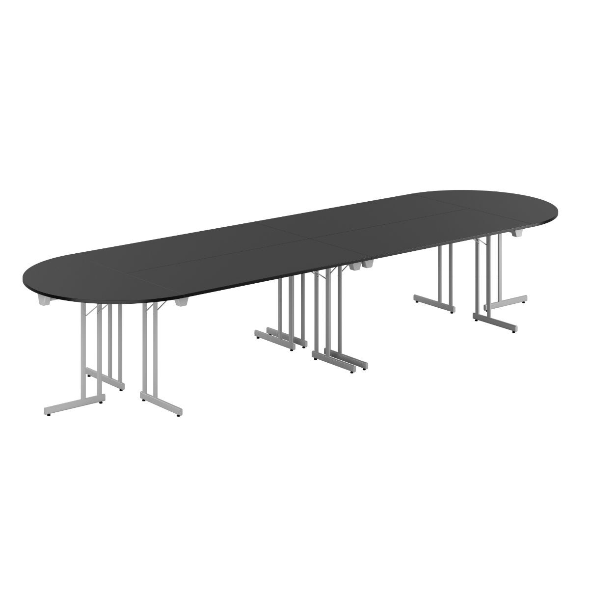 Billede af Konferencebord - 400x120cm - Sammenklappeligt bord - Sort-grå