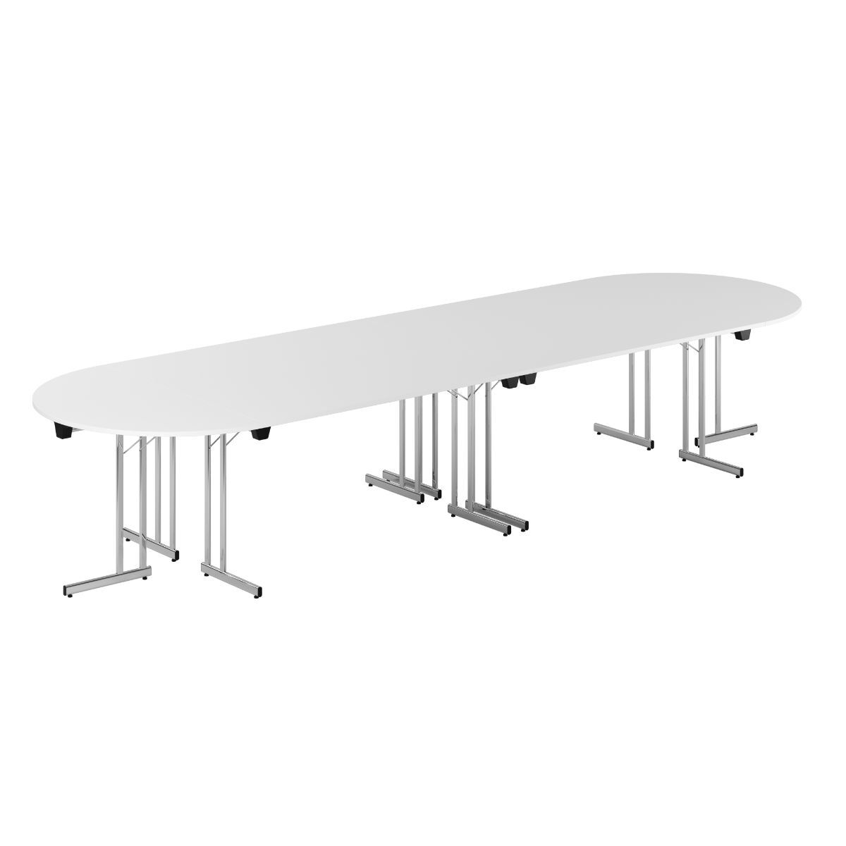 Billede af Konferencebord - 400x120cm - Sammenklappeligt bord - Hvid-krom