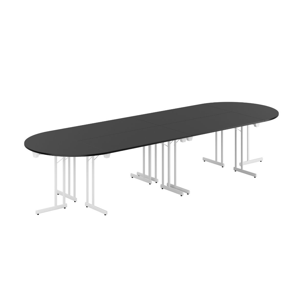 Billede af Konferencebord - 360x120cm - Sammenklappeligt bord - Sort-hvid