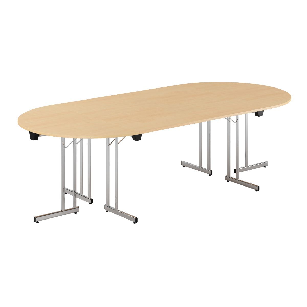 Billede af Konferencebord - 260x120cm - Sammenklappeligt bord - Bøg-krom