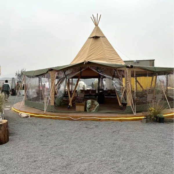 Sider til Teepee 10,5x10,5m, transperant PVC (Sæt af 3 sider) - Image 4