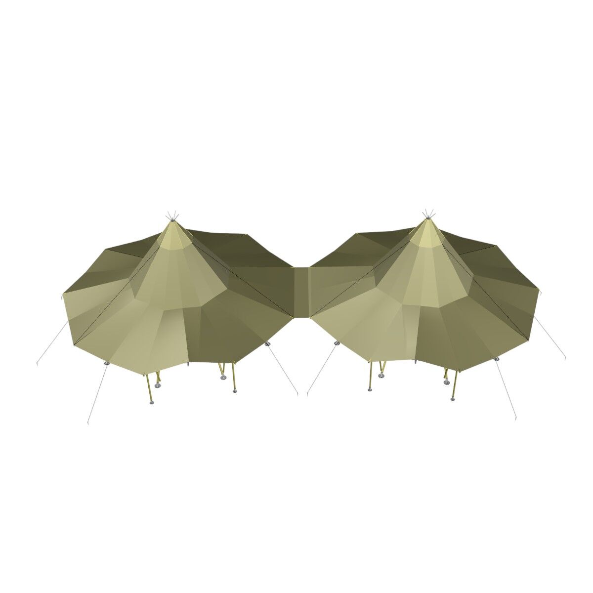 Samlestykke Teepee 10,5x10,5m Canvas - Khaki