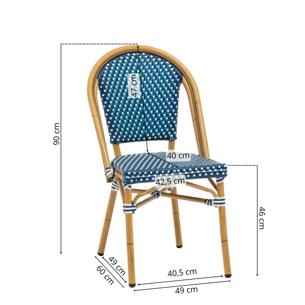 Vesterhavsblå - Caféstol - Flet - Image 2