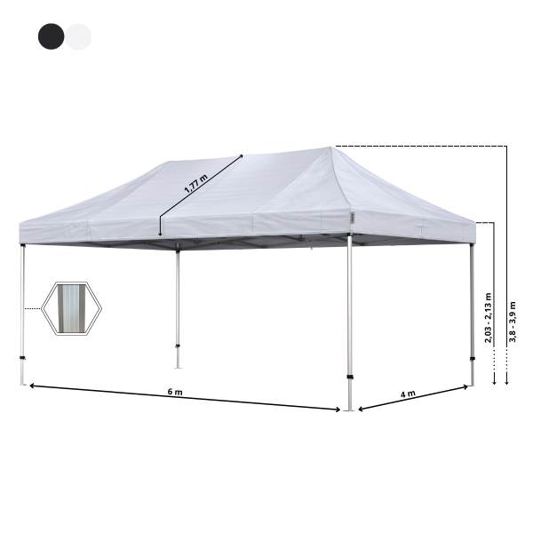Foldetelt Komplet 4x6m HEXA Heavy Duty - Image 3