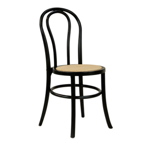 Wienerstol med flet sæde - Sort