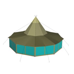 Sider til Teepee 8x8m, transperant m/Canvas kant (Sæt af 3 sider)