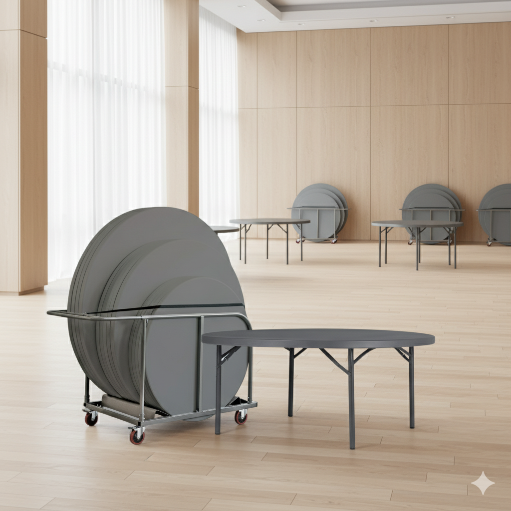 12 Zown Ø180 klapborde inkl. bordvogn