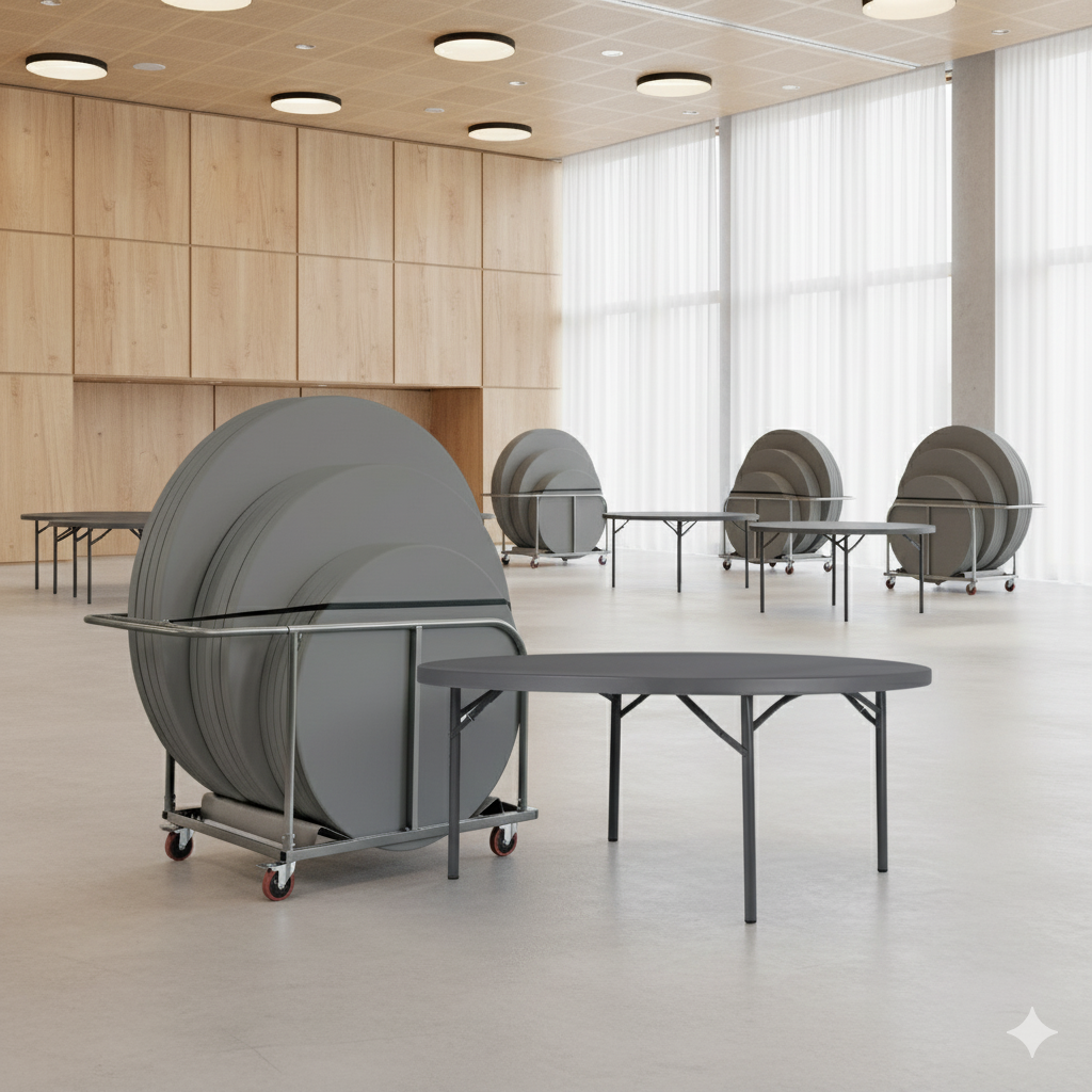 12 Zown Ø180 klapborde inkl. bordvogn