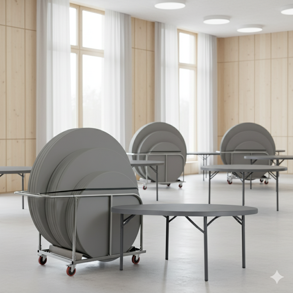 12 Zown Ø180 klapborde inkl. bordvogn