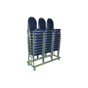 30 Banquet steel stole i blå inkl. vogn til 30 stole