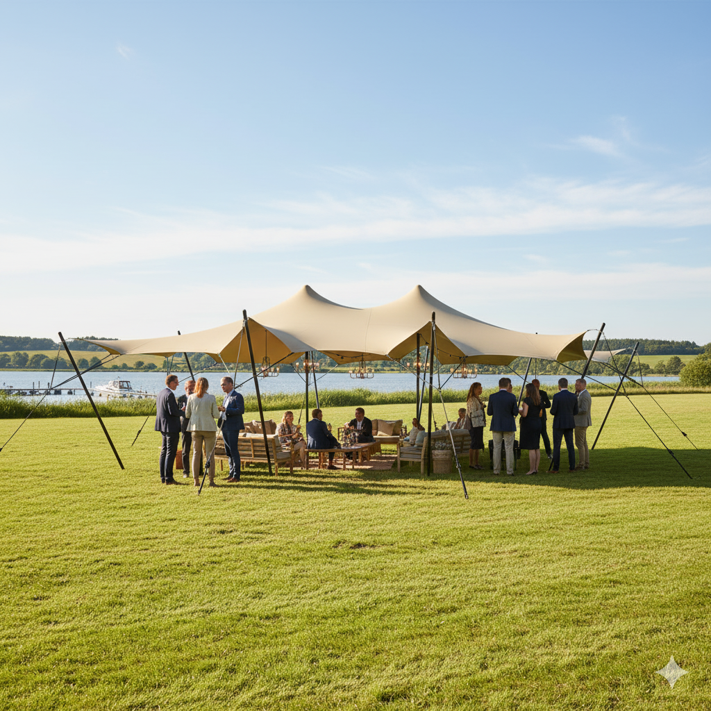 Stretch tent 6x9m -SAND - Komplet