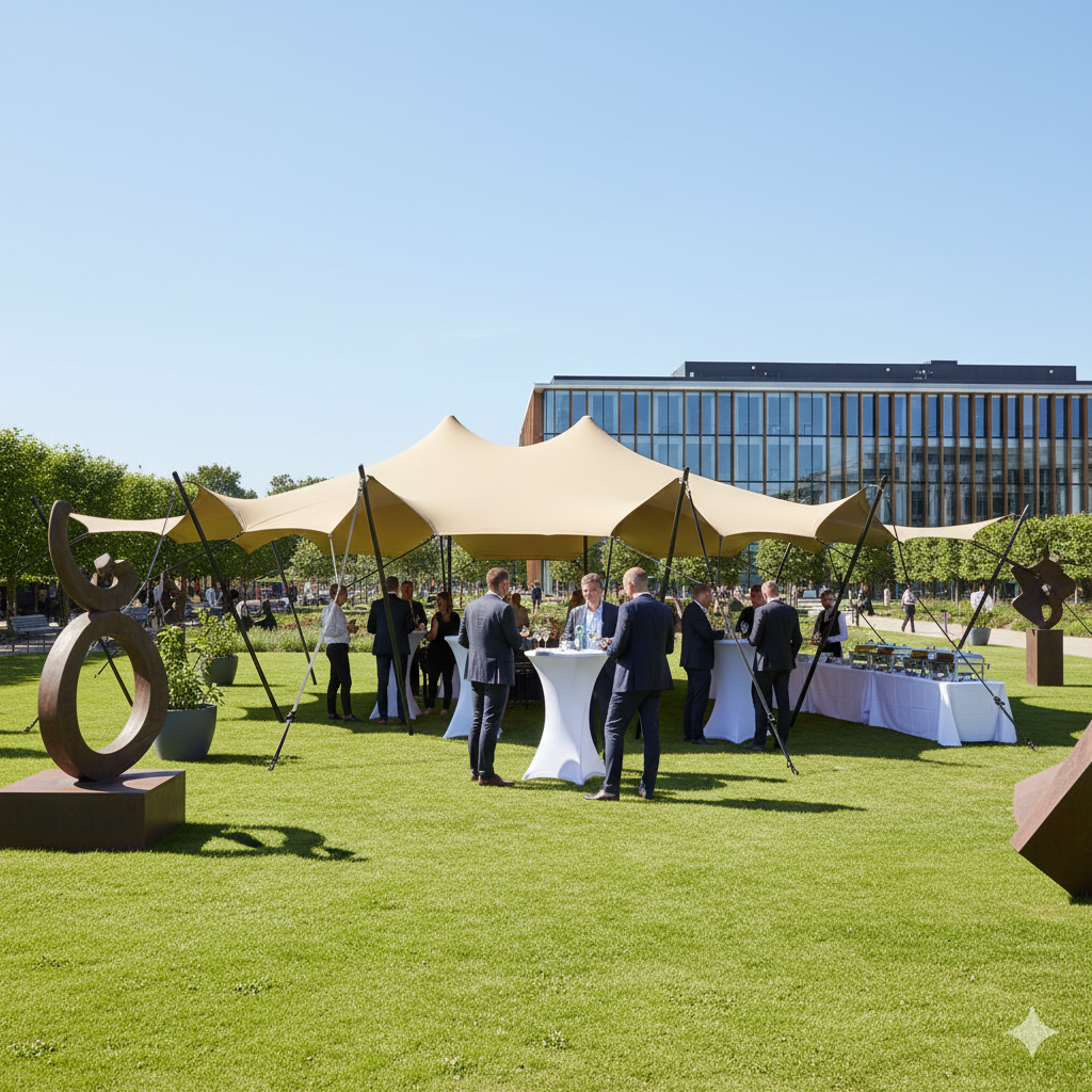 Stretch tent 6x9m -SAND - Komplet