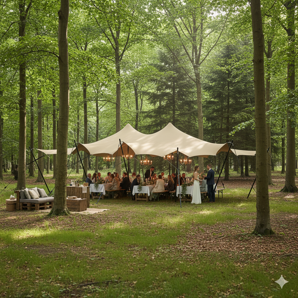 Stretch tent 6x9m -SAND - Komplet