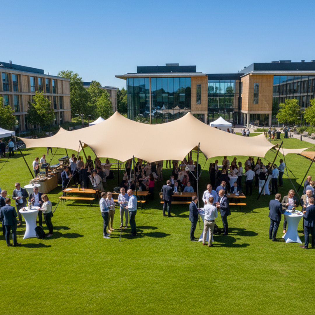 Stretch tent 9x9m - SAND - komplet