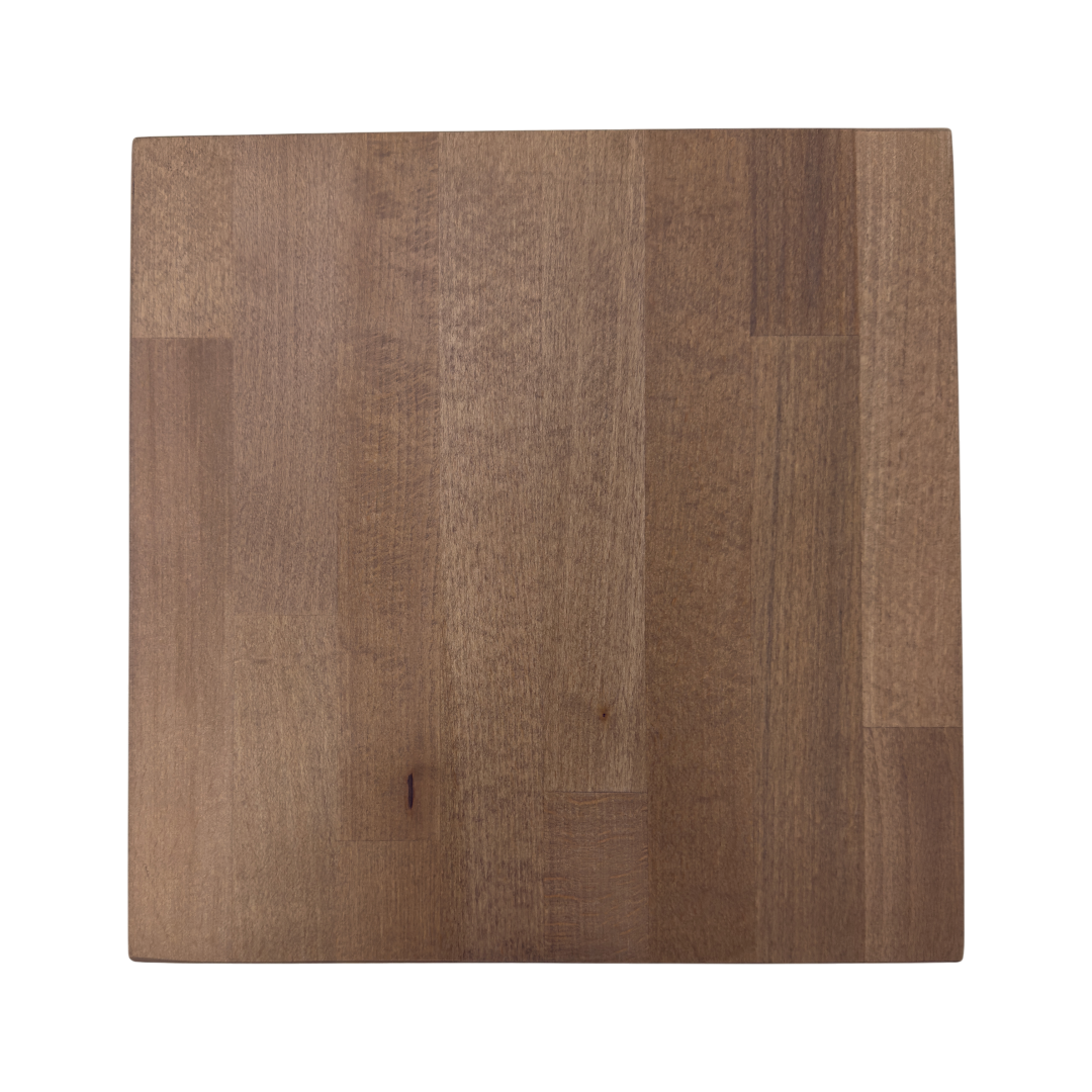 Bordplade massivt bøg 38mm, lys valnødde bejse - 70x70 cm