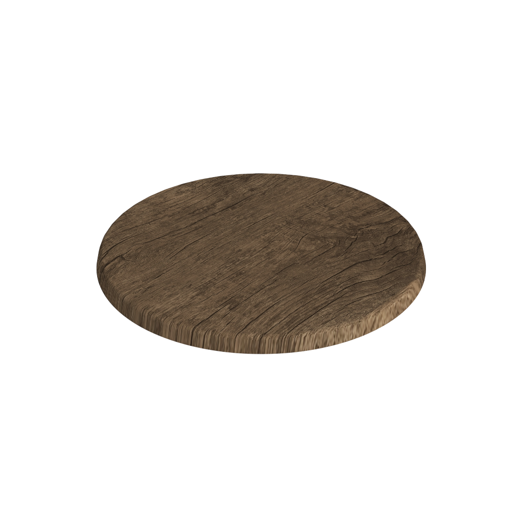 Mørk Eg bordplade rund - ø70 cm