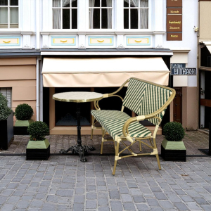 Cafépakke Paris med bænk grøn-beige