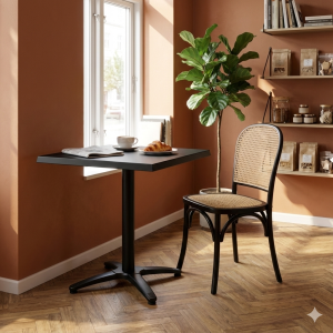 Sort bordplade firkantet