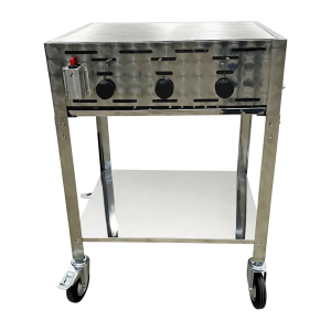 Gasgrill 3 blus m/rist 30-37mb - Komplet stativ med hjul