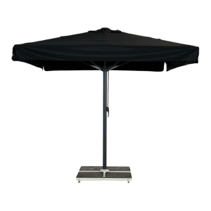 Kæmpeparasol 4x4m komplet m/frise - Gråt Stativ