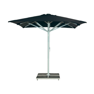 Kæmpeparasol 3x3m komplet u/frise - Hvidt Stativ