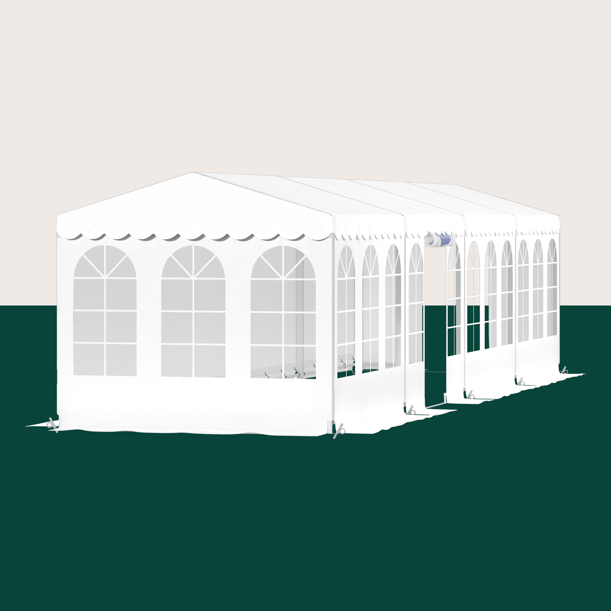 Partytelt Komplet 3 x 12 mtr. HVID