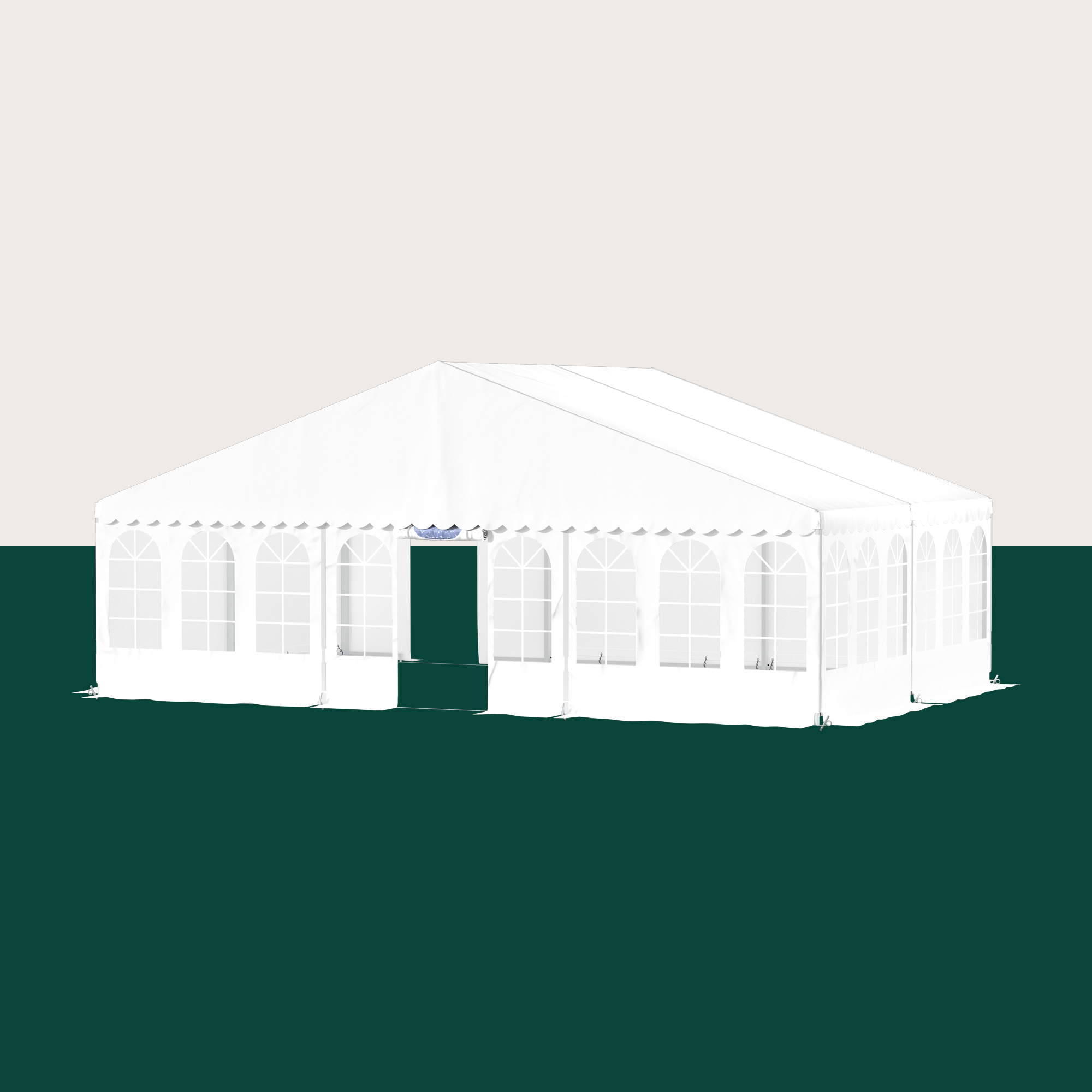 Partytelt Komplet 9 x 6 mtr. HVID