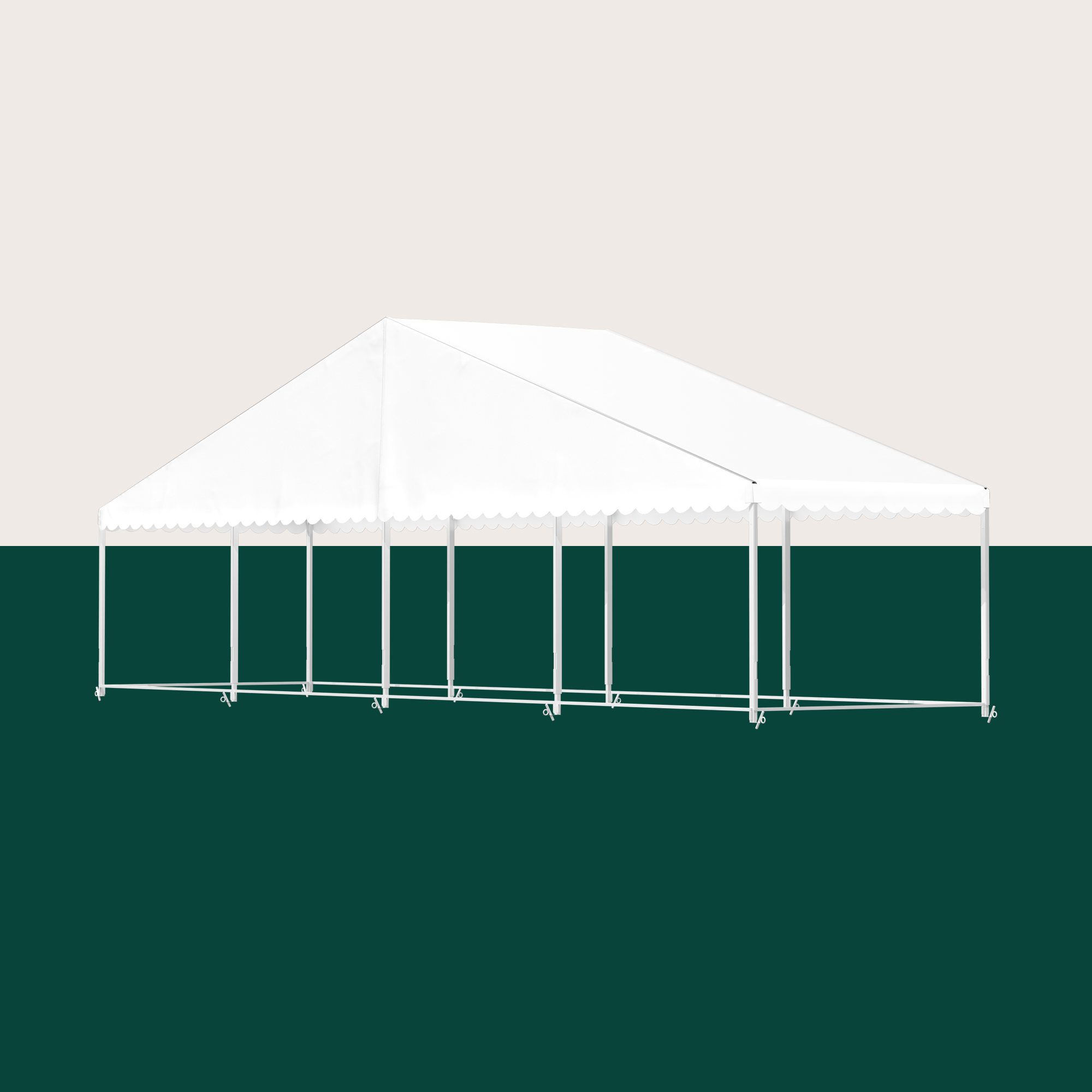 Startfag 12x3m 2,2m 4-spors - Hvid