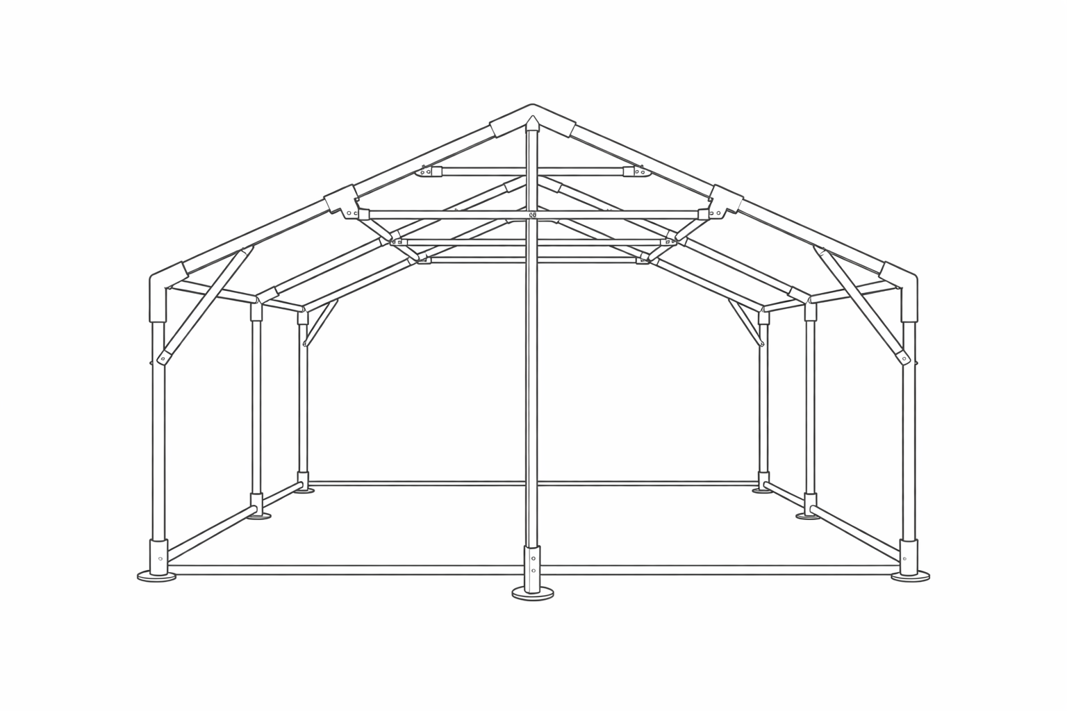 Startfag Tent for Events 6x4m inkl. sider, tag og gavl
