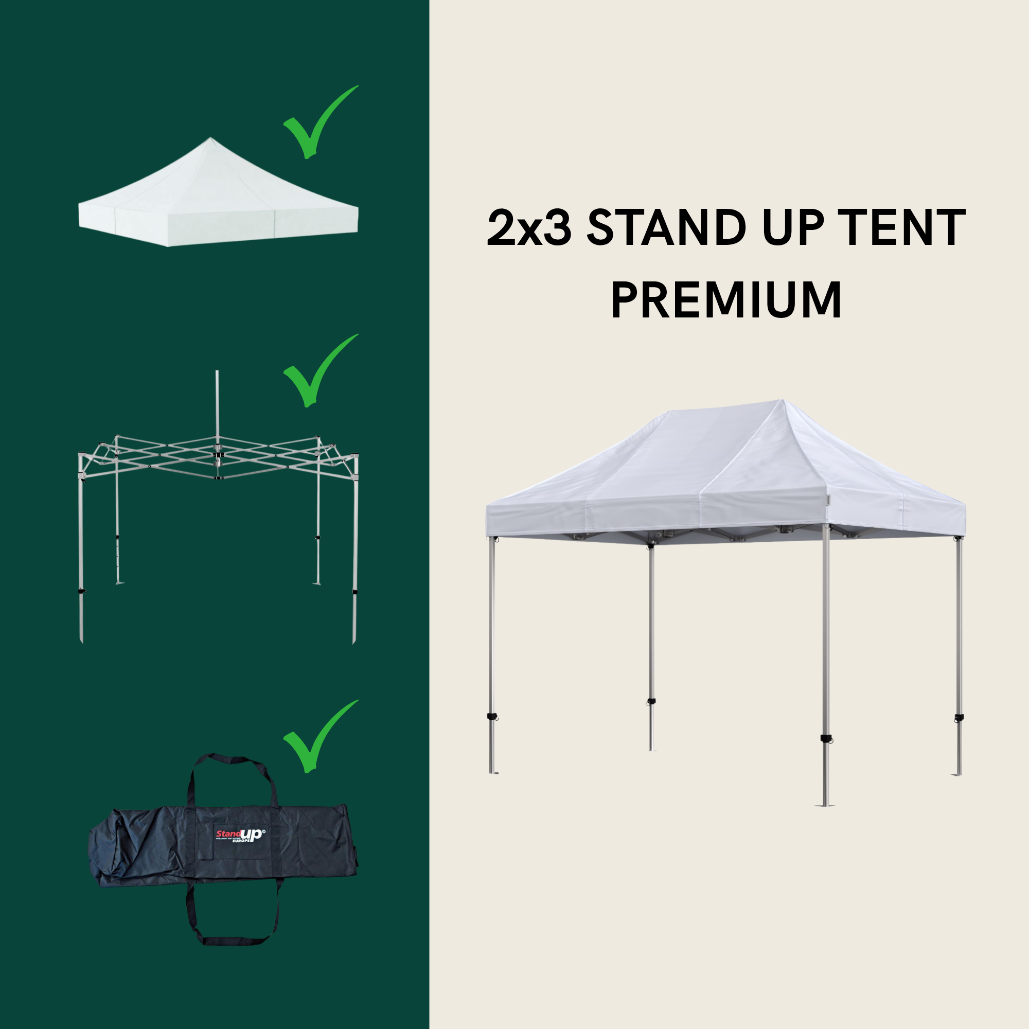 Foldetelt Komplet 2x3m Premium