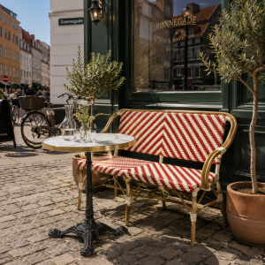 Cafépakke Paris med bænk rød-beige