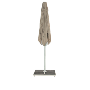 Kæmpeparasol 4x4m komplet m/frise - Hvidt Stativ