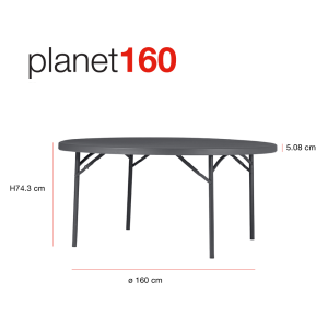 Zown New Classic – rundt klapbord Planet Ø160 cm