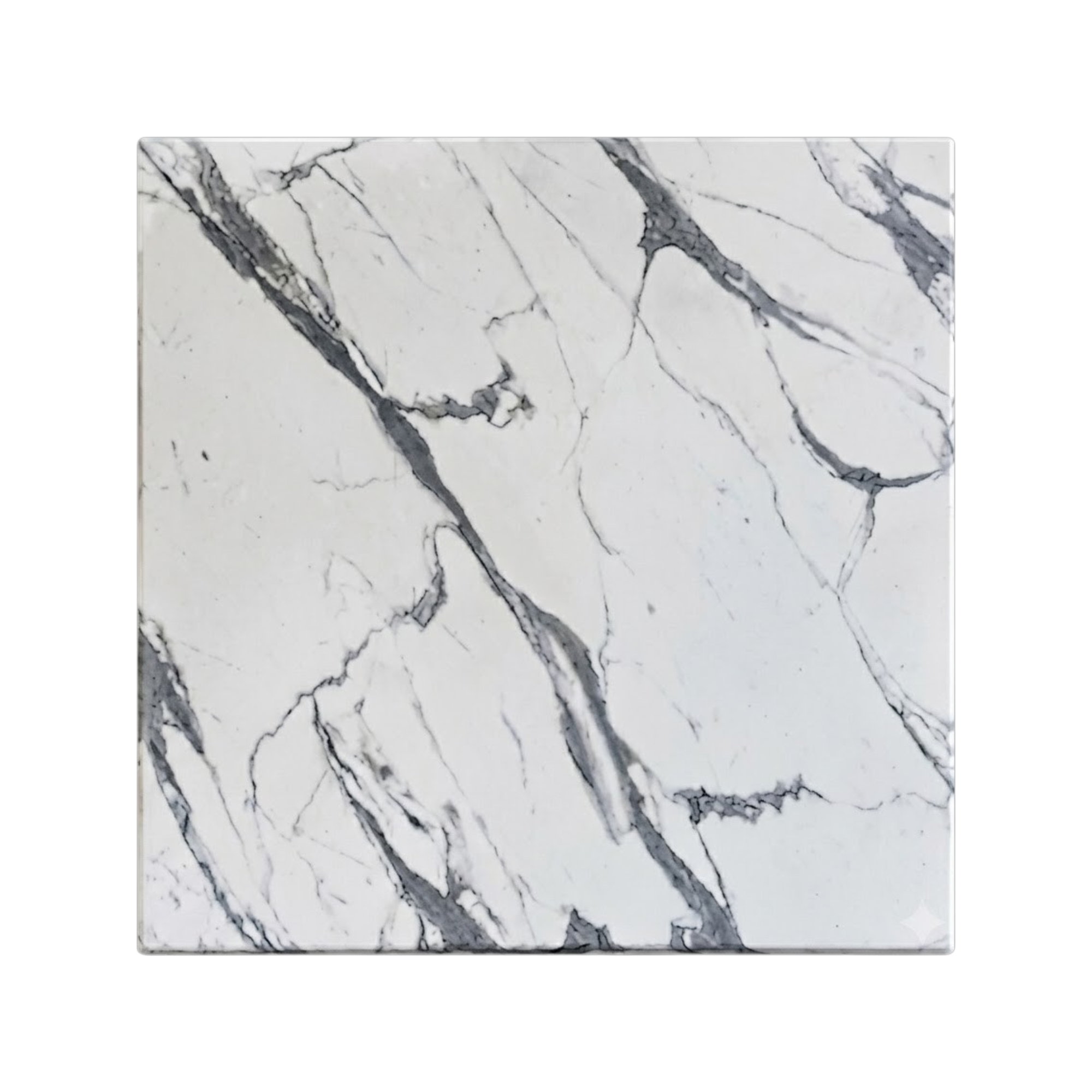 Carrara marmorlook bordplade firkantet - 60x60cm