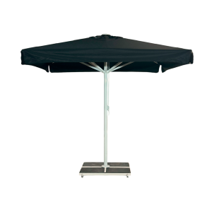 Kæmpeparasol 3x3m komplet m/frise - Hvidt Stativ
