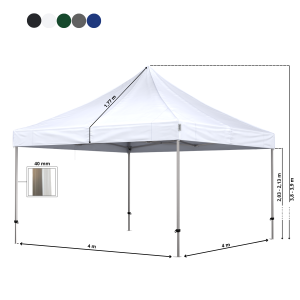 Stand Up Foldetelt Komplet 4x4m Premium Plus