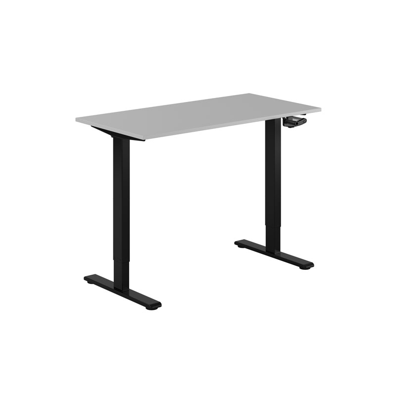 ECO Hæve/Sænkebord manuelt 120x60cm - Grå-sort