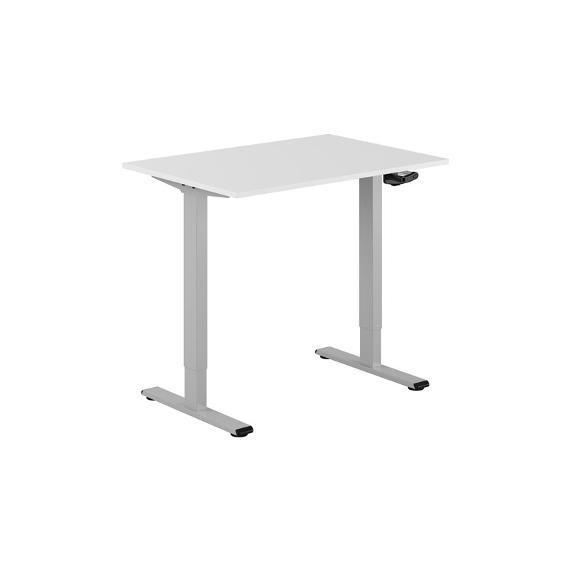 ECO Hæve/Sænkebord manuelt 100x70cm - Hvid-grå