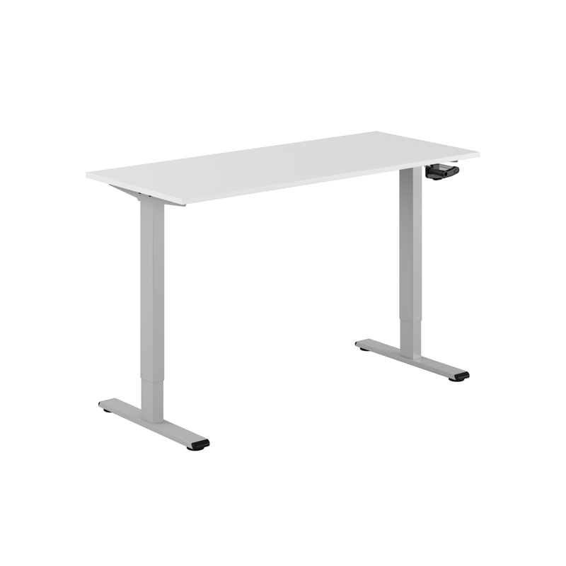 ECO Hæve/Sænkebord manuelt 140x60cm - Hvid-grå