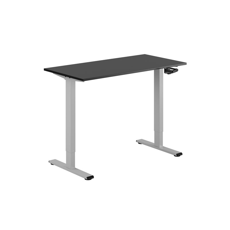 ECO Hæve/Sænkebord manuelt 120x60cm - Sort-grå