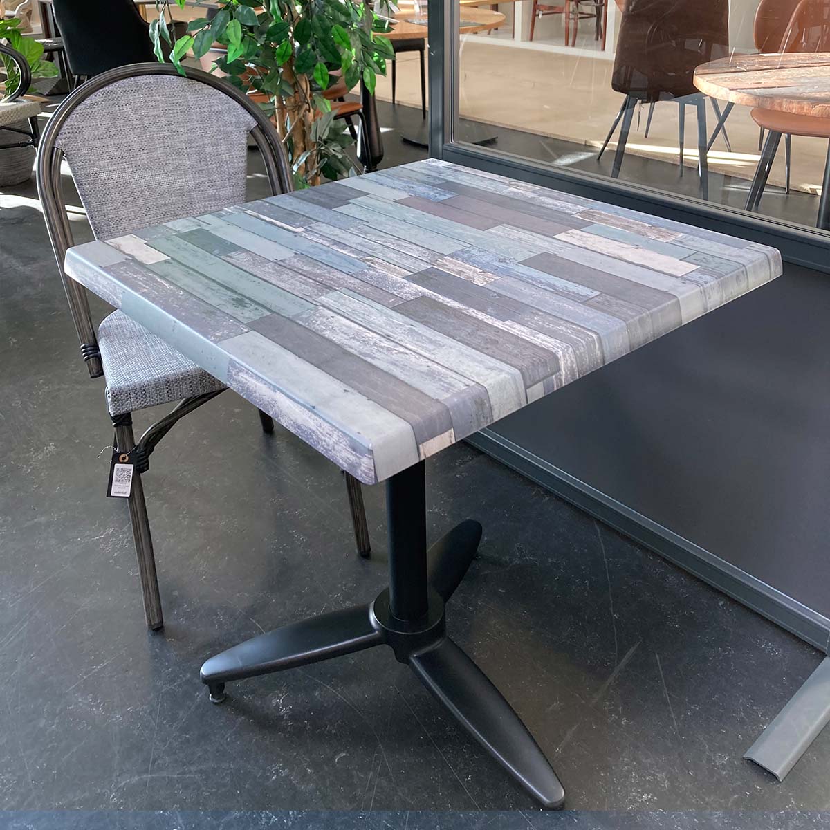 WERZALIT - Blå Planke bordplade firkantet - 60x60cm