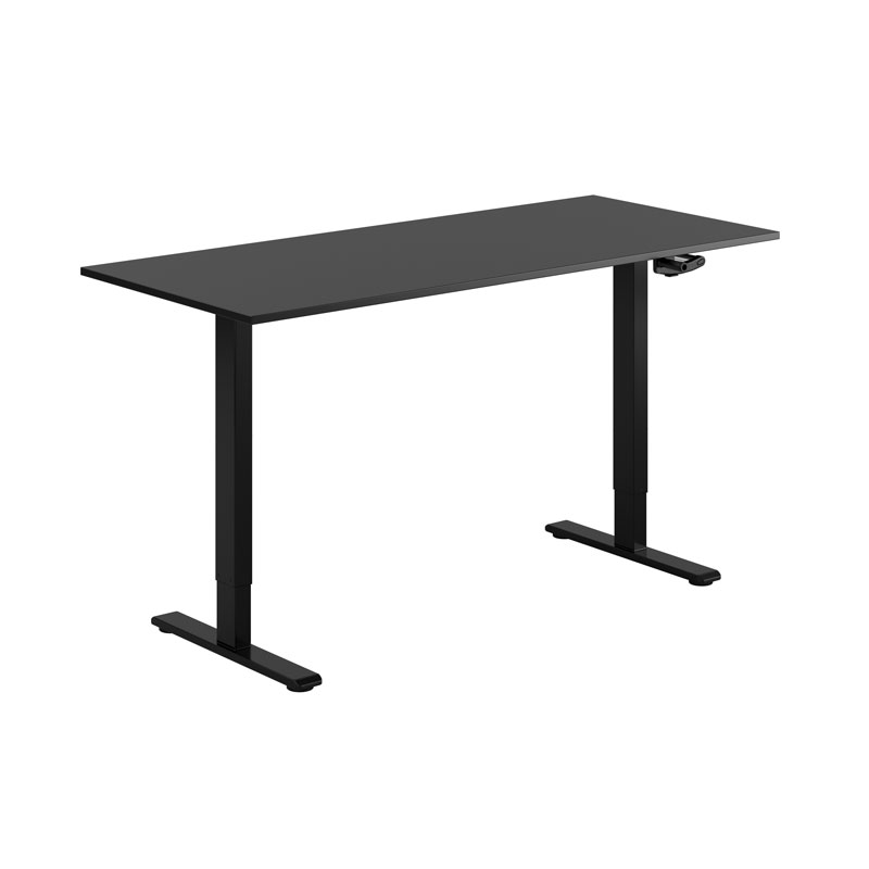 ECO Hæve/Sænkebord manuelt 160x70cm - Sort -sort