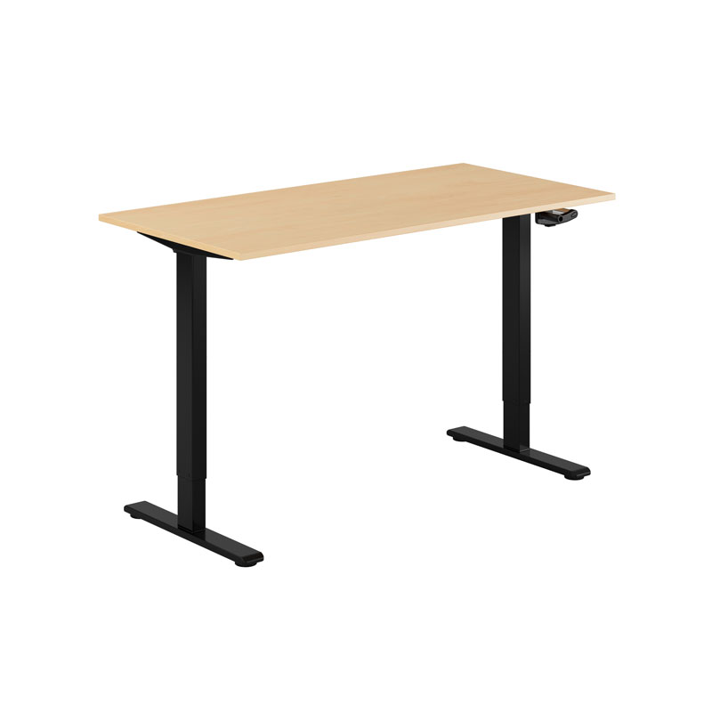 ECO Hæve/Sænkebord manuelt 140x70cm - Bøg-sort