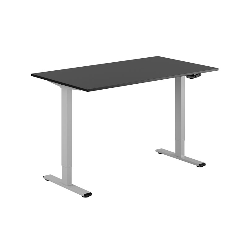 ECO Hæve/Sænkebord manuelt 140x80cm - Sort-grå