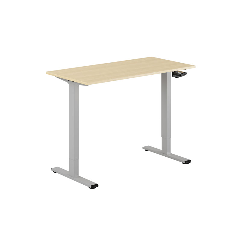 ECO Hæve/Sænkebord manuelt 120x60cm - Birk-grå