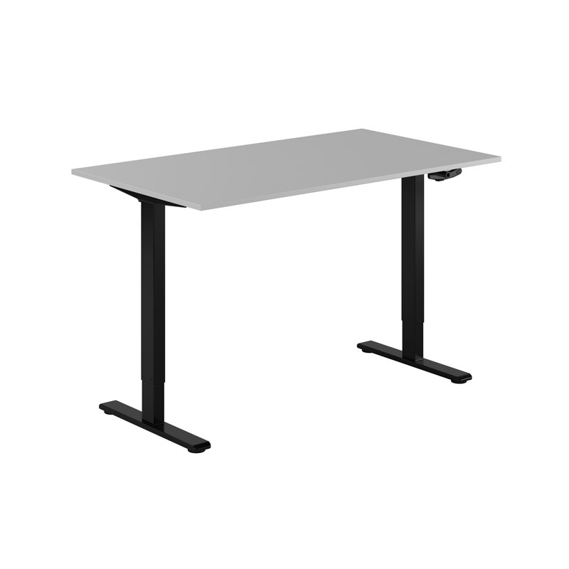ECO Hæve/Sænkebord manuelt 140x80cm - Grå-sort