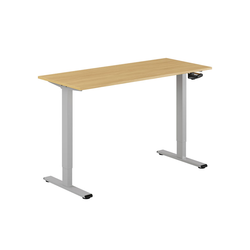 ECO Hæve/Sænkebord manuelt 140x60cm - Eg-grå